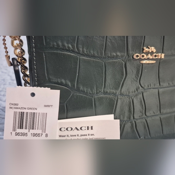 Coach Green Croc-Embossed - Picture 2 of 5